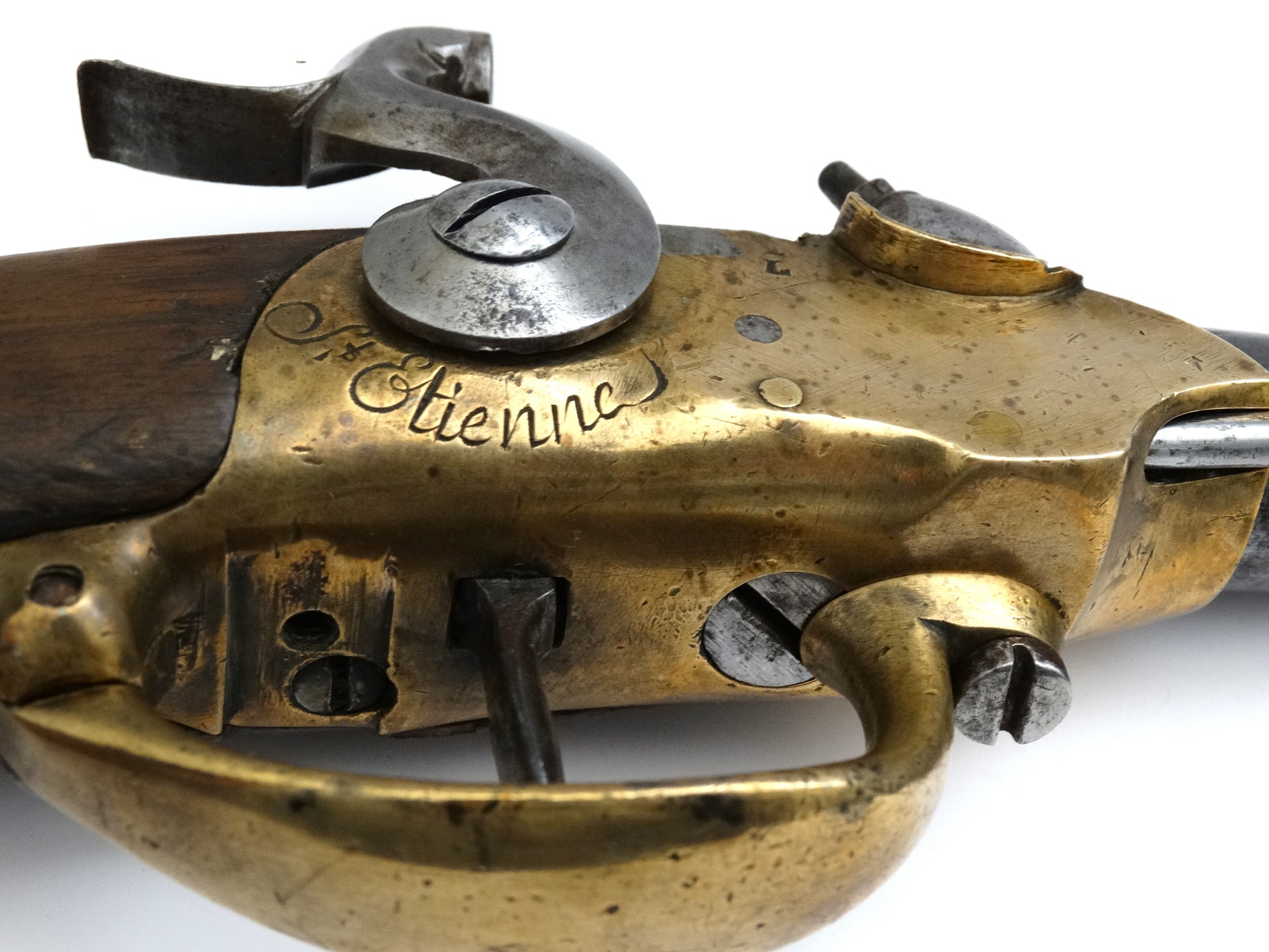 Pistolet_modele_1777_transforme_percussion_cavalerie_francaise canon vu du dessus