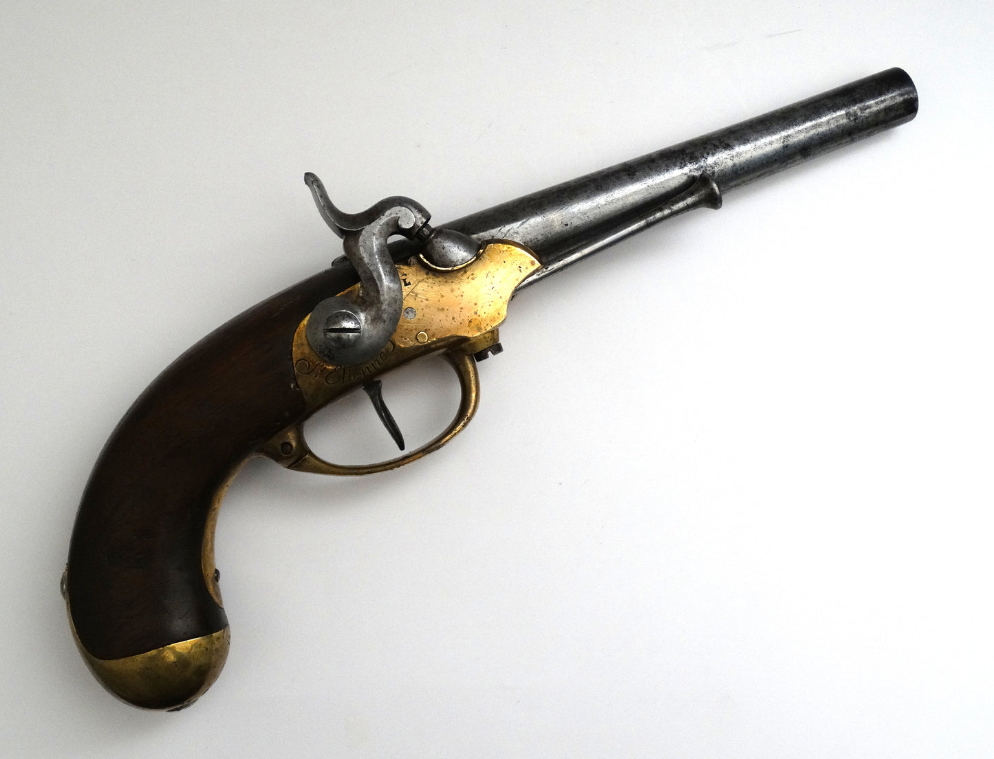 Pistolet modèle 1777 transformé à percussion – cavalerie française. Coté droit| La Maison des Braves