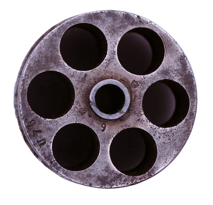 Pistolet réglementaire Chamelot-Delvigne Modèle 1873 – daté 1878 • Arme de collection. Zoom sur barillet et marquage.