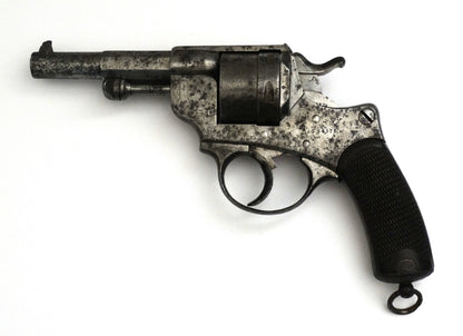 Pistolet réglementaire Chamelot-Delvigne Modèle 1873 – daté 1878 • Arme de collection. Vue complète coté gauche.