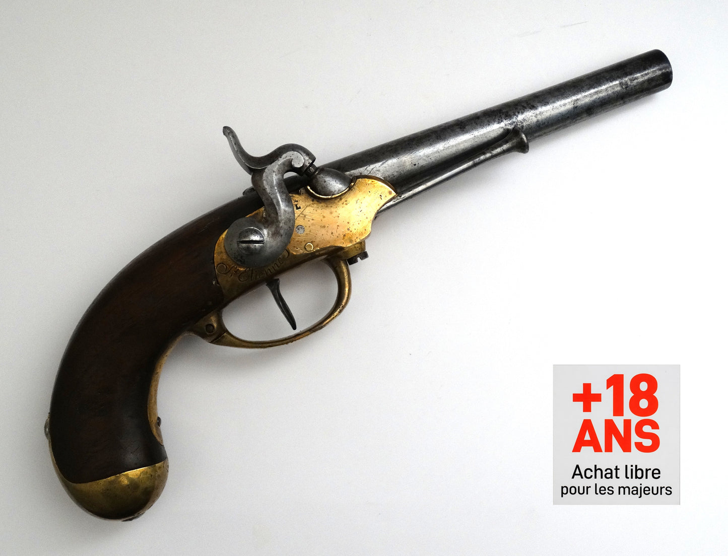 France – Model 1777 cavalry pistol (1st type), converted to percussion