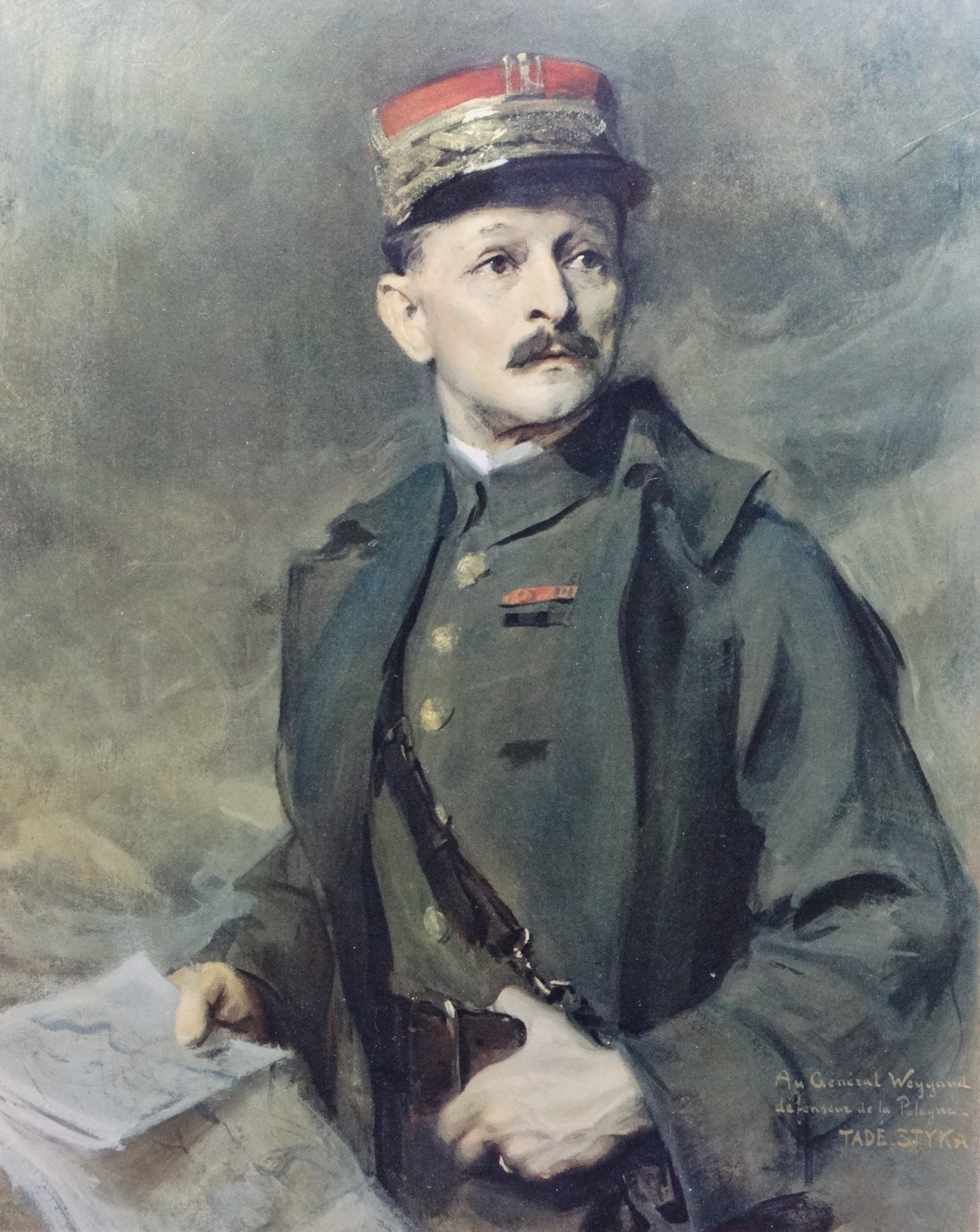 Reproduction dédicacée du Général Weygand - Tade STYKA. Zoom sur le Général Weygand avec signature de l'artiste.