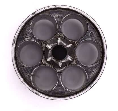 Revolver Chamelot-Delvigne modèle 1874 civil - calibre 11 mm73 - Arme ancienne.
Vue intégrale barillet et rocher avec poinçons.