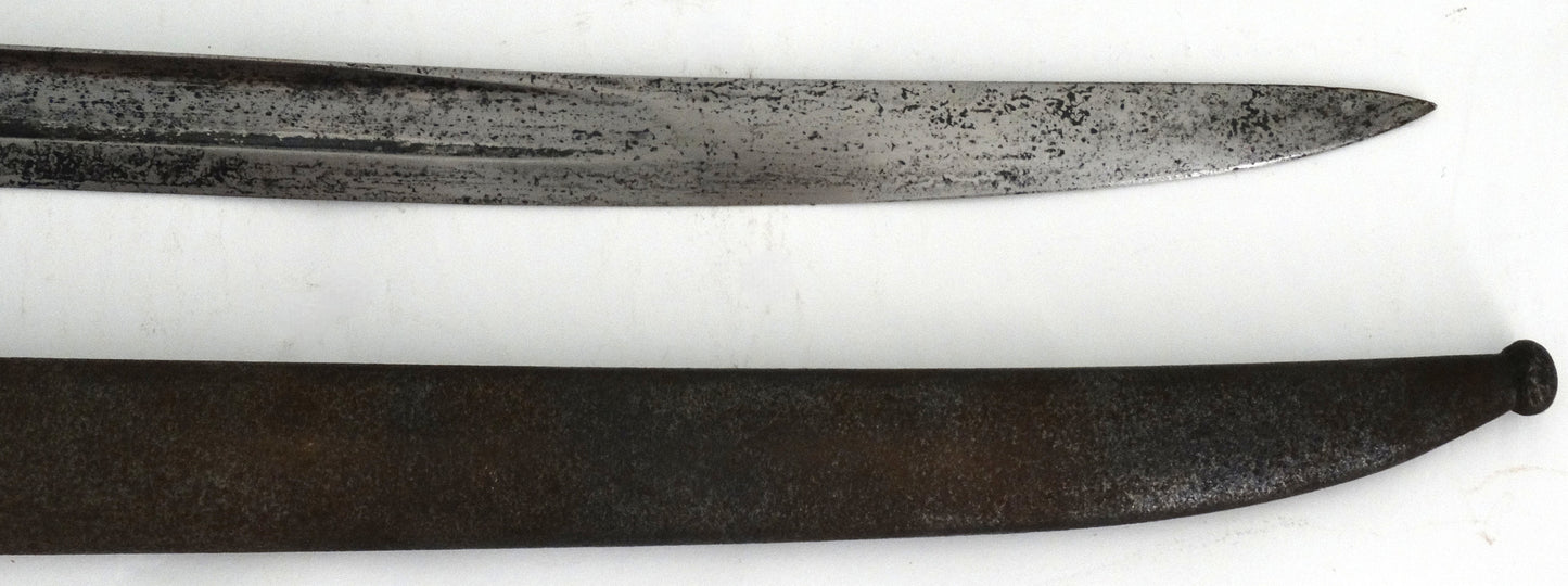 Sabre-baïonnette Modèle 1866 Chassepot – Marquage régimentaire allemand – Avec fourreau. Zoom sur fourreau  et lame face A2