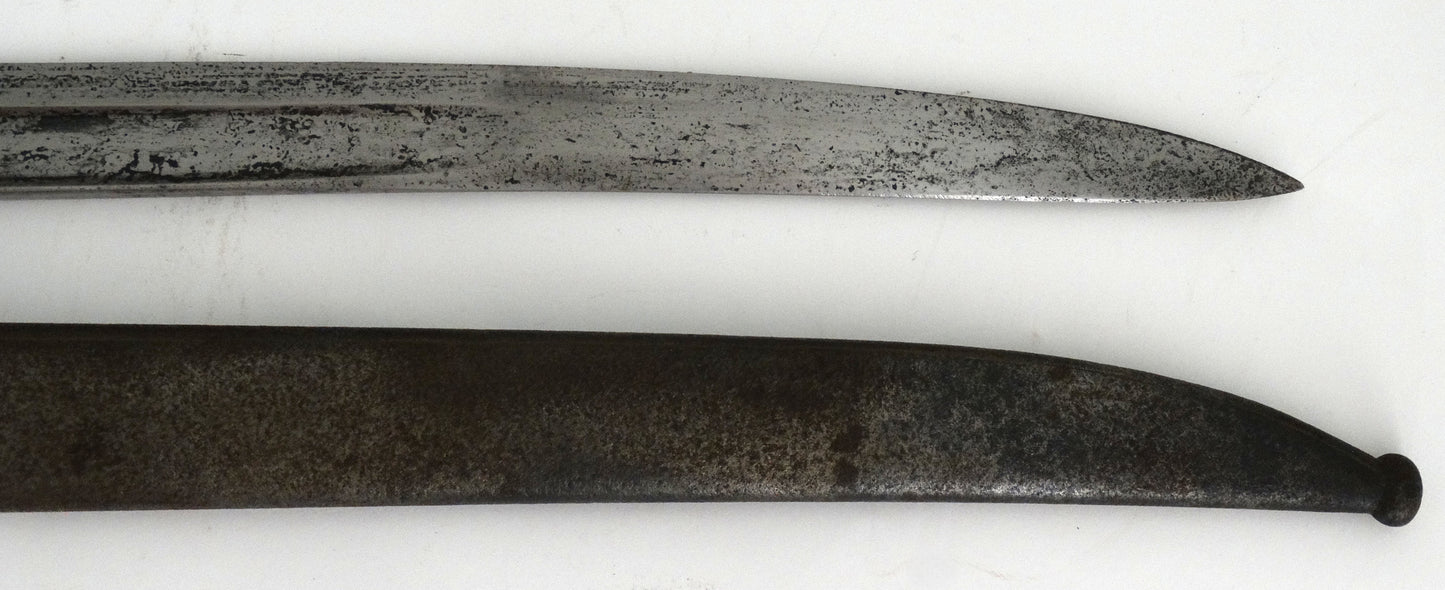 Sabre-baïonnette Modèle 1866 Chassepot – Marquage régimentaire allemand – Avec fourreau. Zoom sur fourreau  et lame face B2