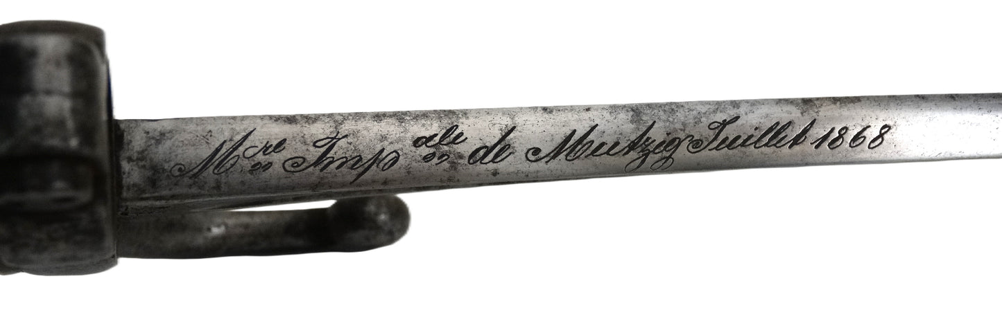 FRANCE. Sabre-baïonnette Chassepot modèle 1866 – Manufacture de Mutzig (1868)