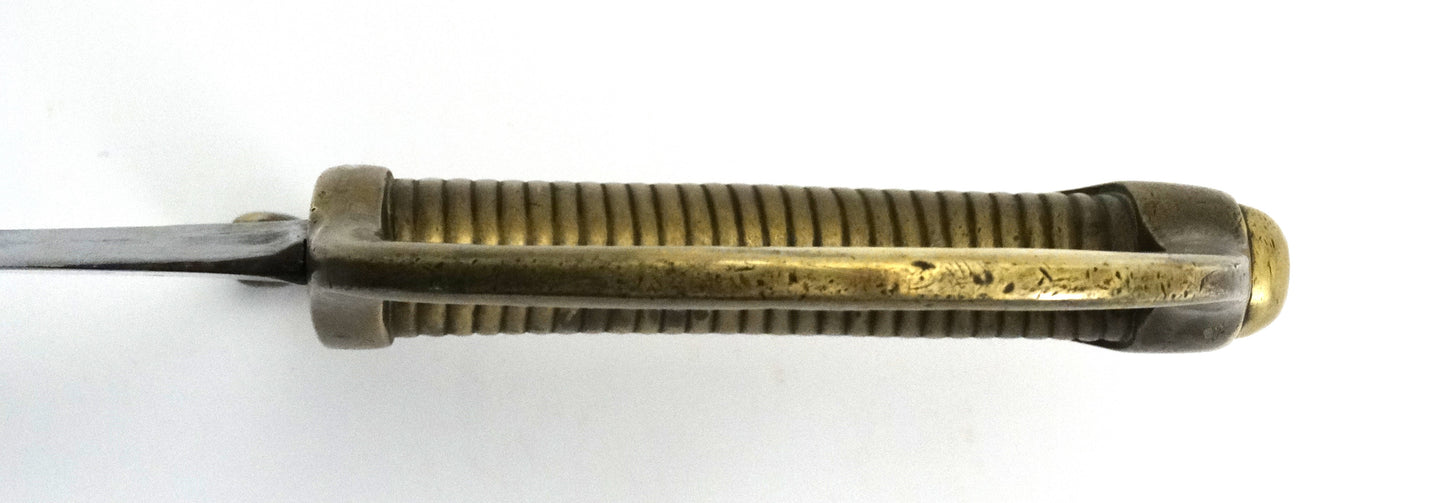 Sabre briquet d’infanterie modèle An XI — Klingenthal — Premier Empire.
Zoom sur poignée Face B.